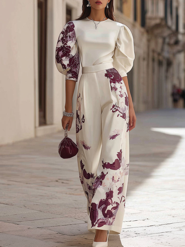 Luna Puff-Sleeve Pants Set
