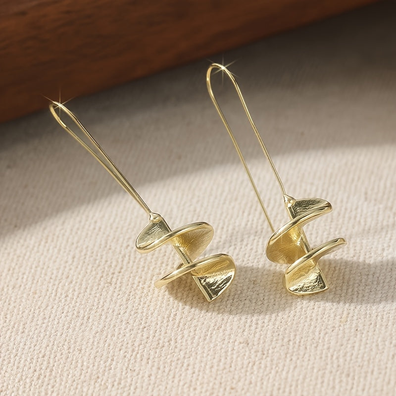 Vintage Gold Plated Leaf Statement Drop Earrings