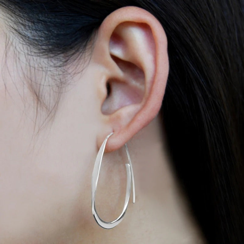 Vintage Minimalist Twisted Hoop Earrings