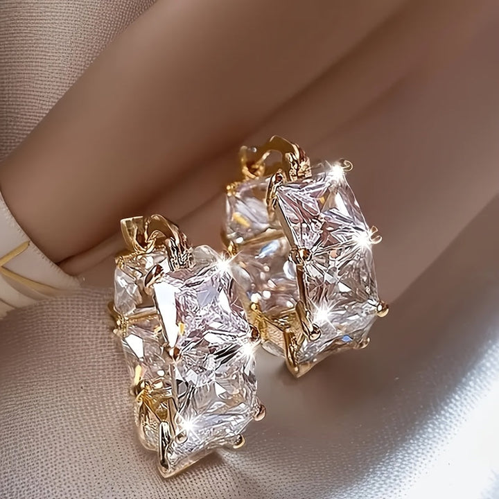 Vintage Boho Style Clear Cubic Zirconia Drop Earrings