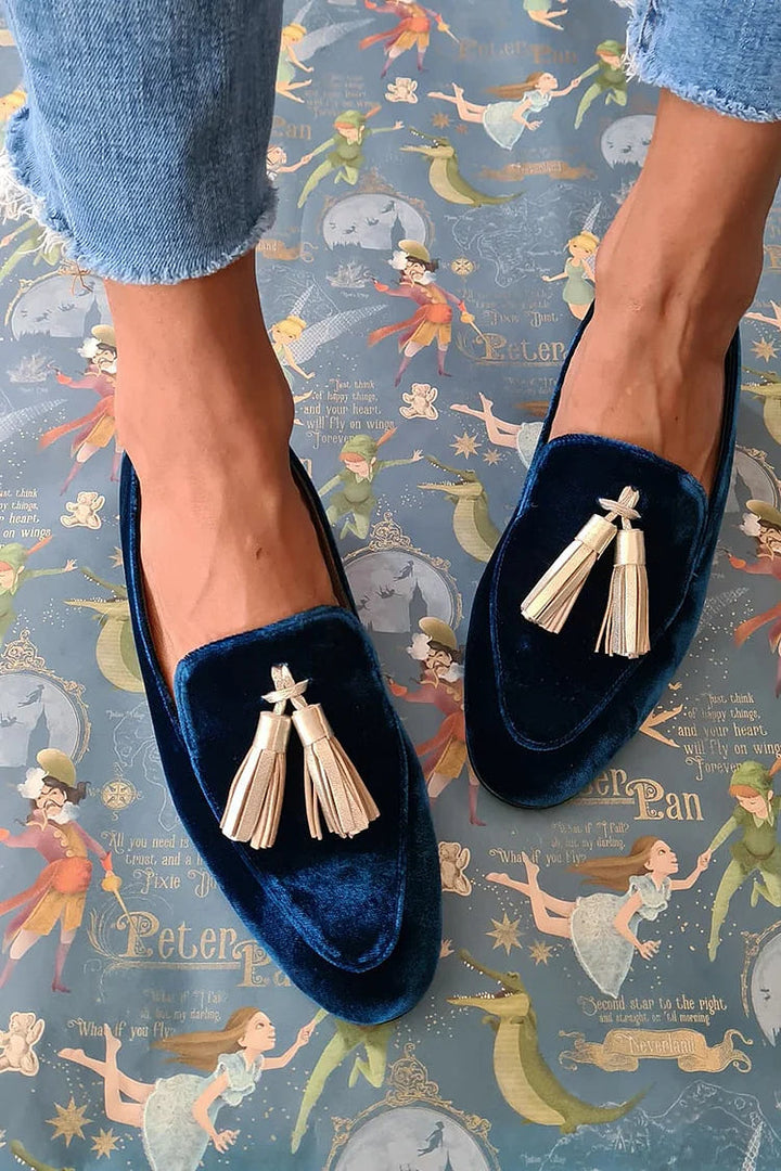 Mocassins Elegância da Meia-Noite com Tassel Champanhe