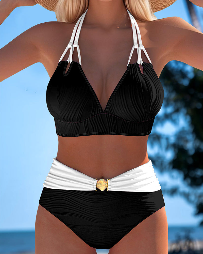 Rosa - Elegante conjunto de bikini con soporte