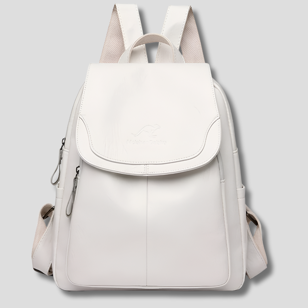 Nora | Women Embossed Leather Backpack With Concealed Zip