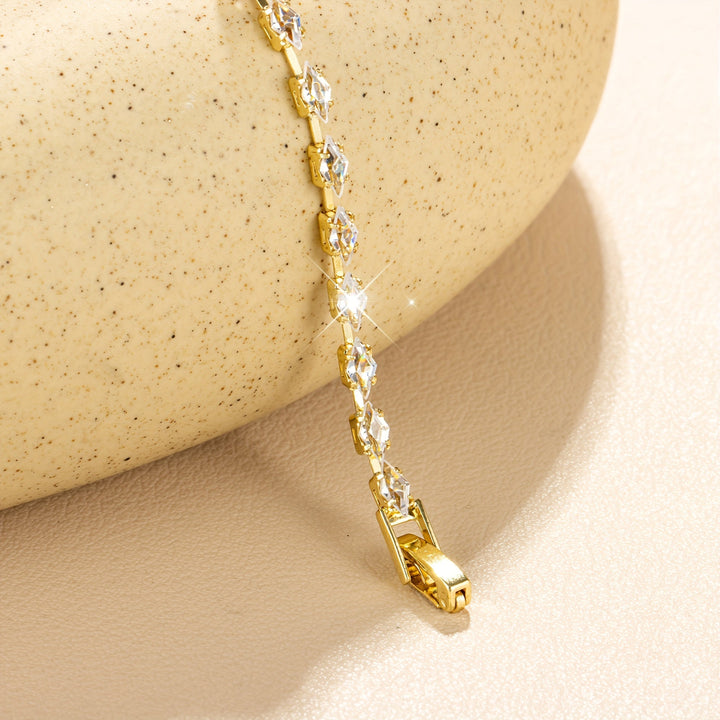 Elegant Zirconia Diamond Gold Plated Tennis Bracelet