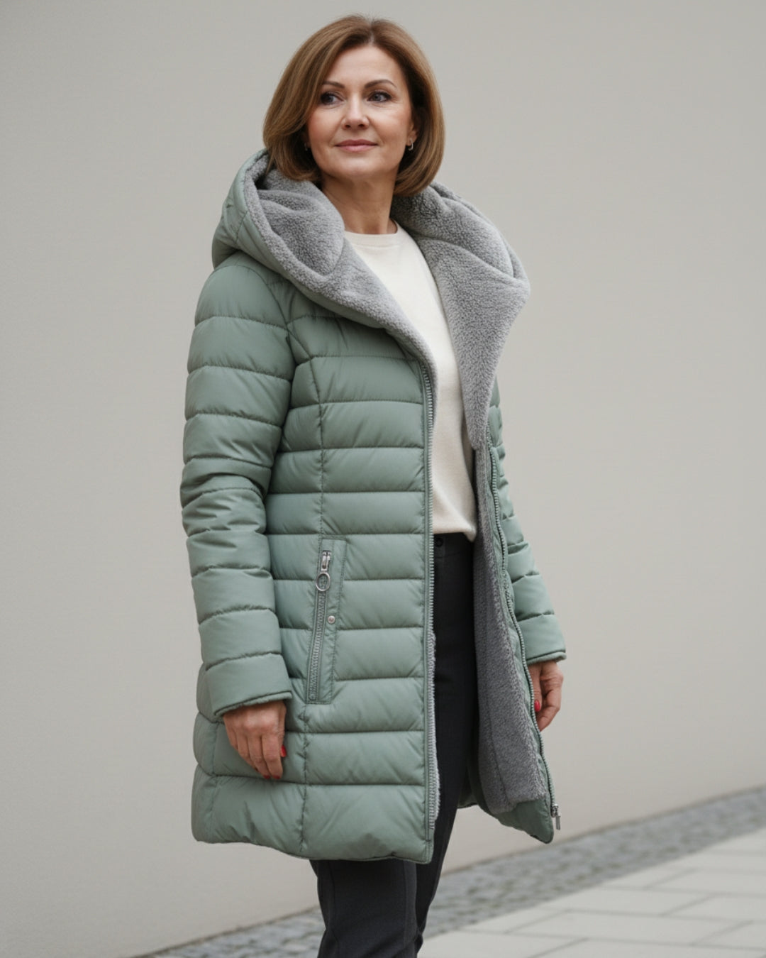 Marelle | Abrigo Acolchado Forrado de Forro Polar