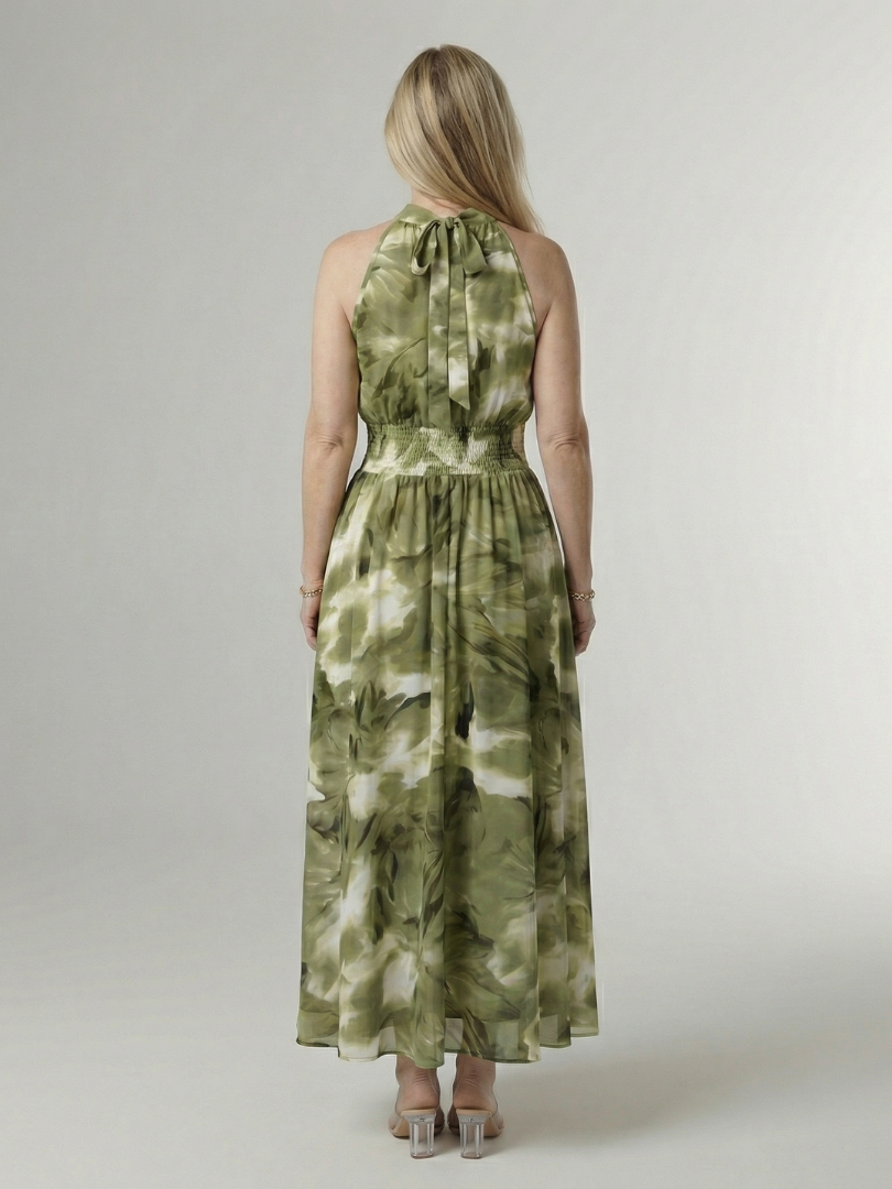 Sylin | Vestido midi con halter fruncido