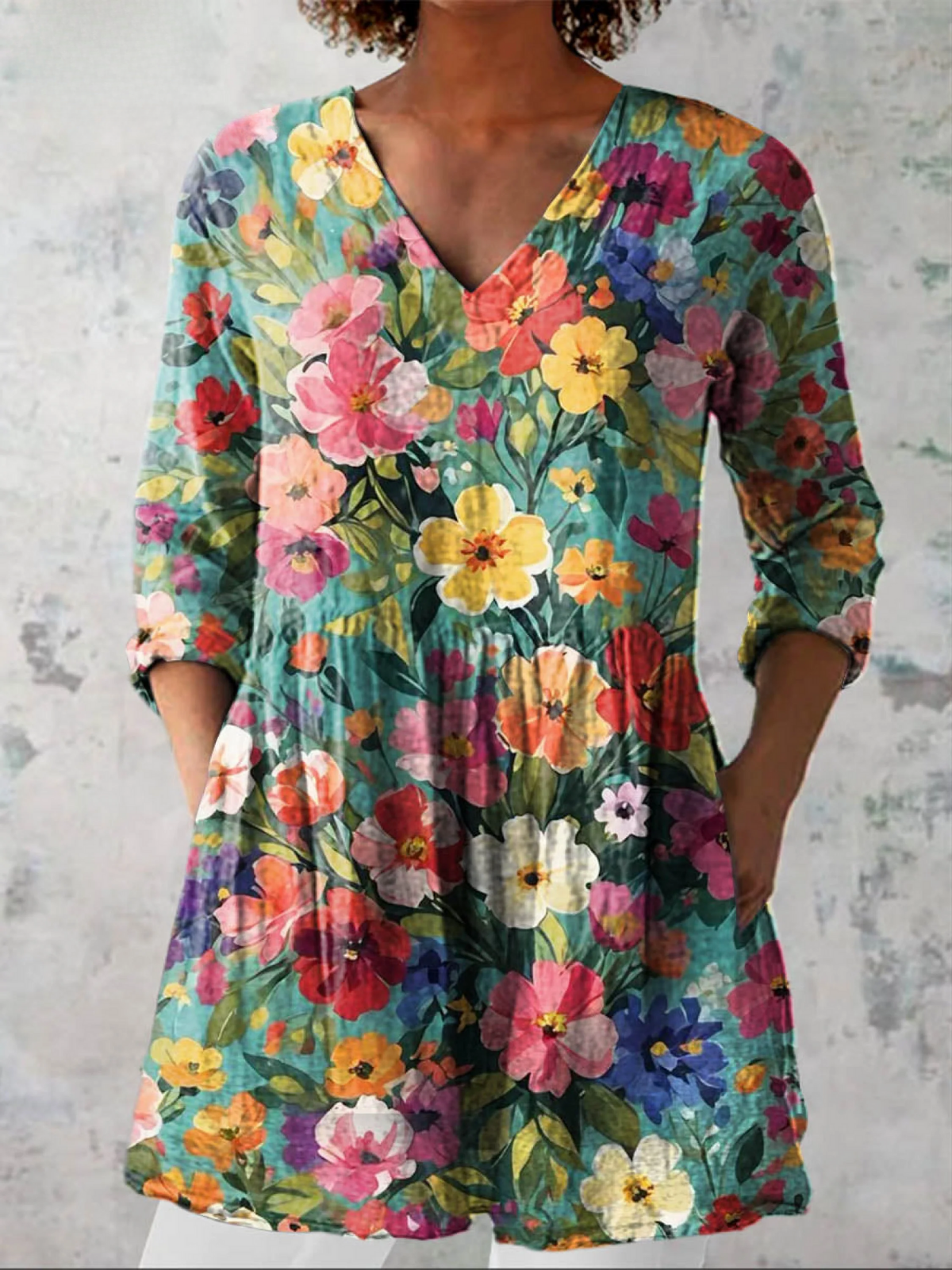 Nora | Blusa longa com decote em V