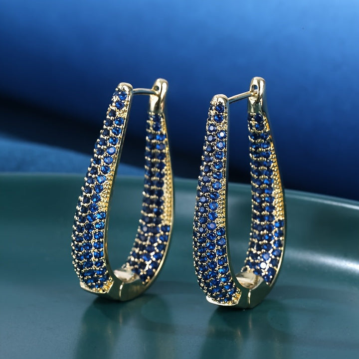 Elegant Cubic Synthetic Zirconia Hoop Earring