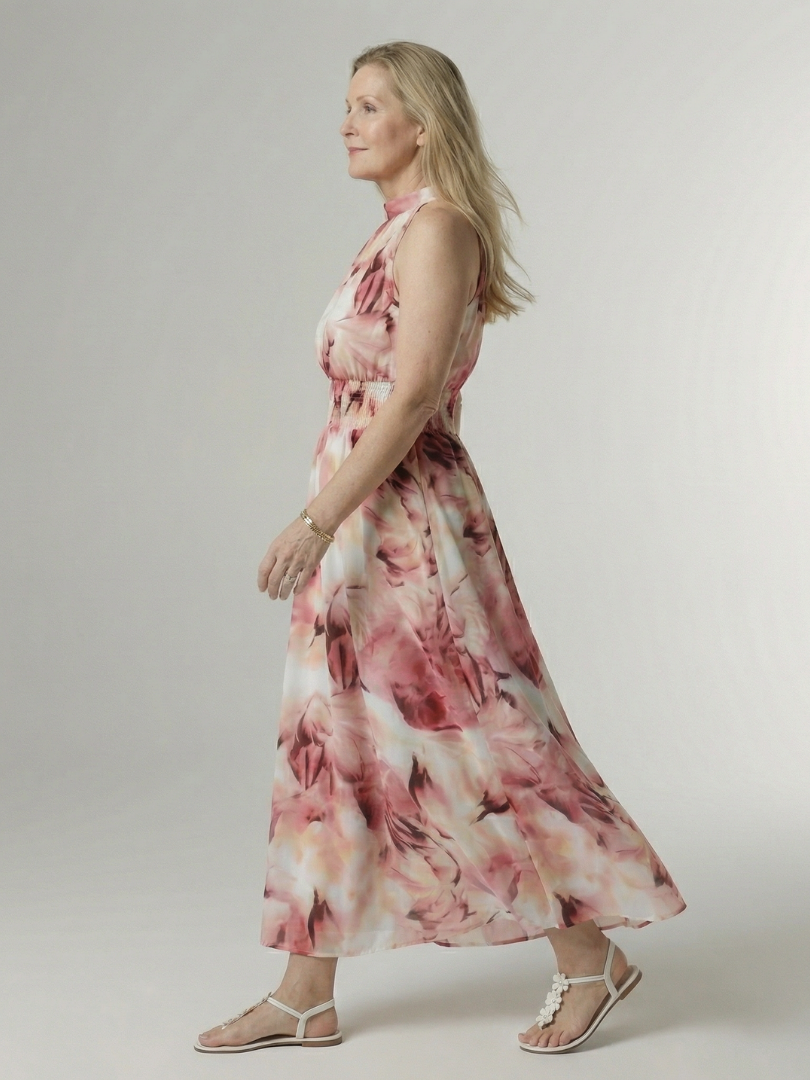 Sylin | Vestido midi con halter fruncido