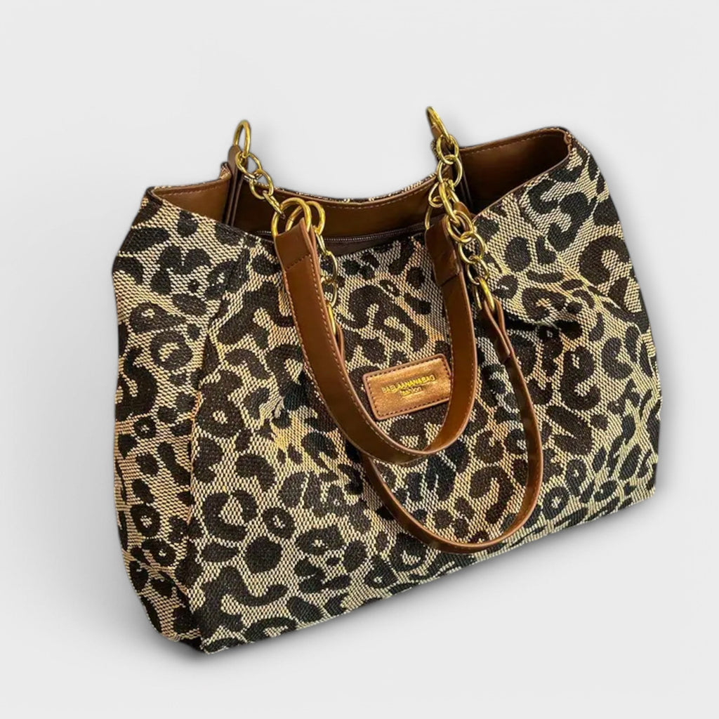 Olivia - Bolso de lona con estampado de leopardo