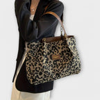 Olivia - Bolso de lona con estampado de leopardo