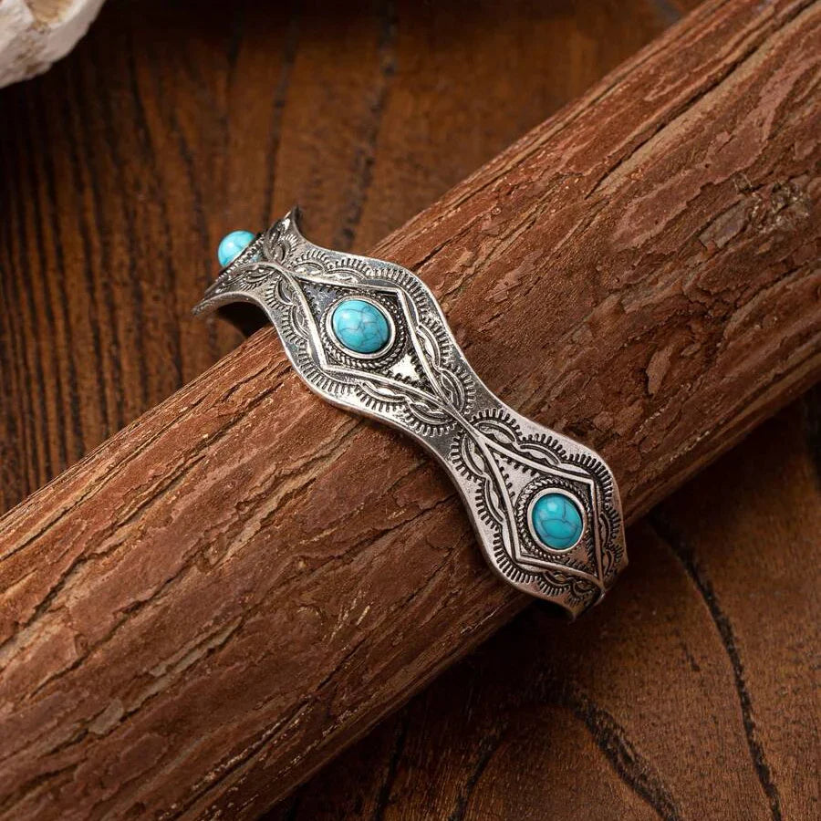 Western Style Turquoise Concho Cuff Bangle Bracelet