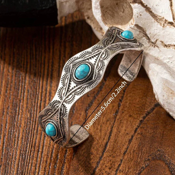 Western Style Turquoise Concho Cuff Bangle Bracelet