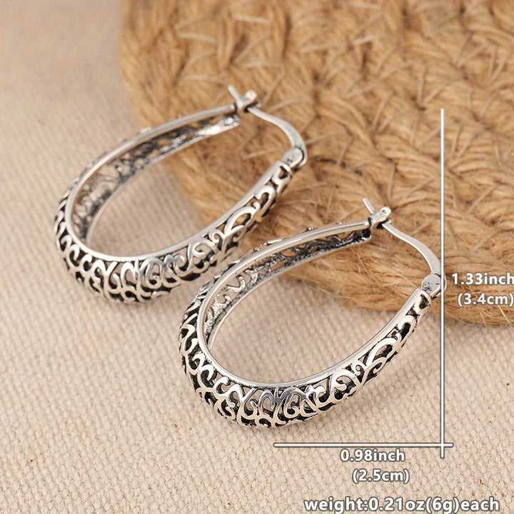 Elegant Retro Scroll Hoop Earrings