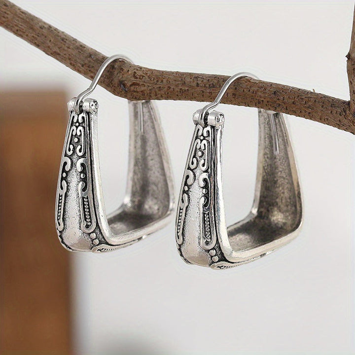 Ethnic Boho Style Geometric Vintage Hoop Earrings