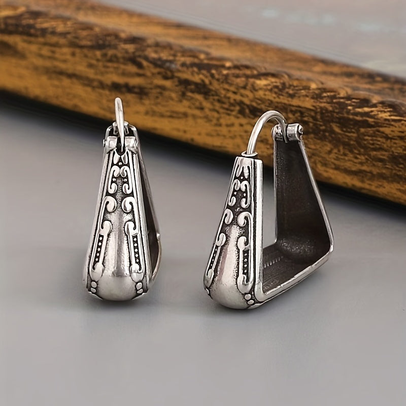 Ethnic Boho Style Geometric Vintage Hoop Earrings