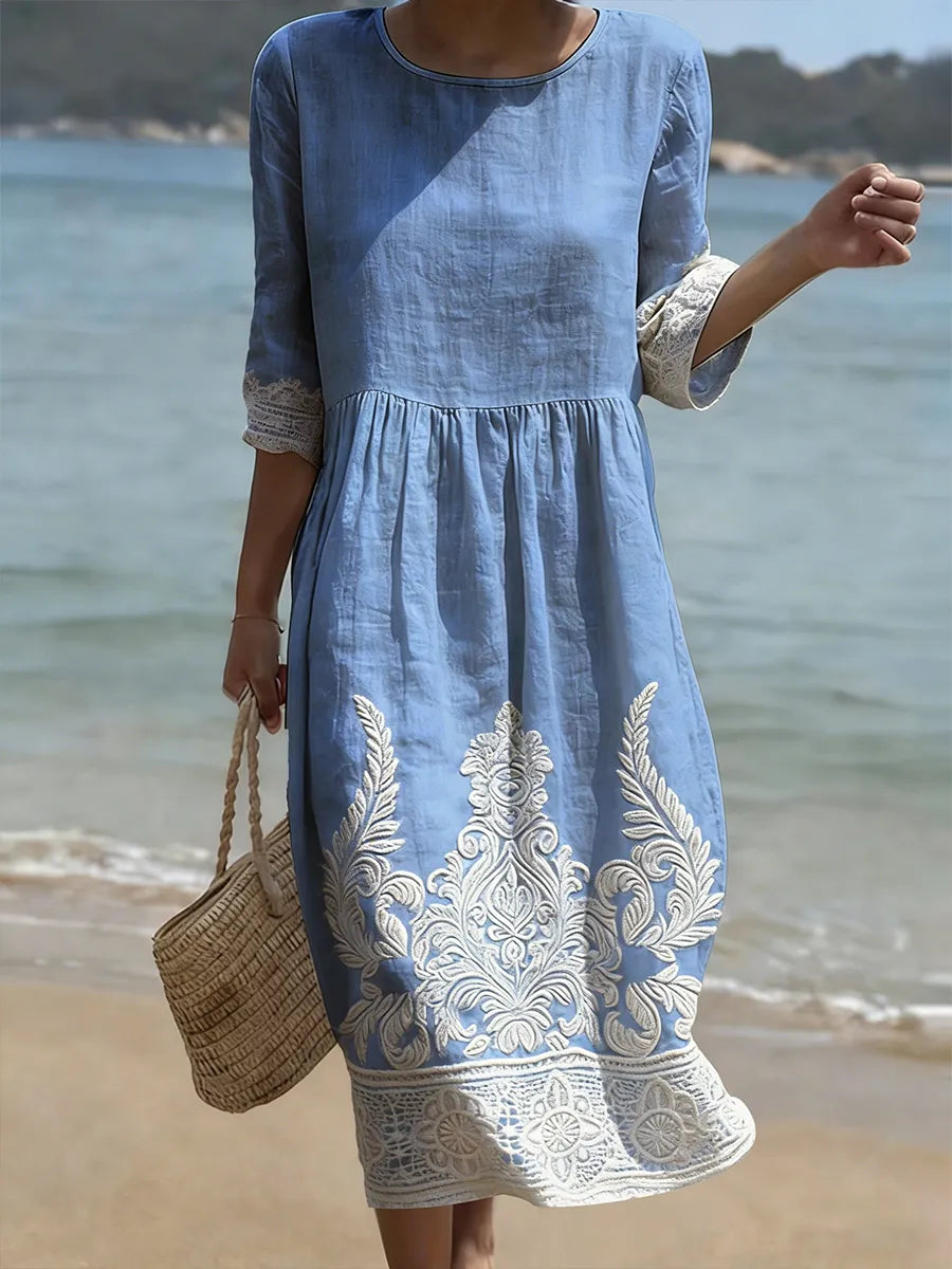 Tiffany | Vestido con estampado de plantas y flores