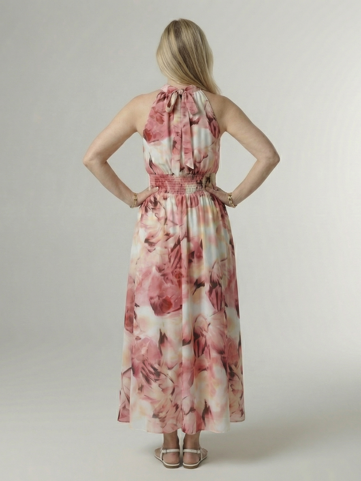 Sylin | Vestido midi con halter fruncido