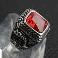 Anillo de sello turco rojo vintage
