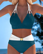 Rosa - Elegante conjunto de bikini con soporte