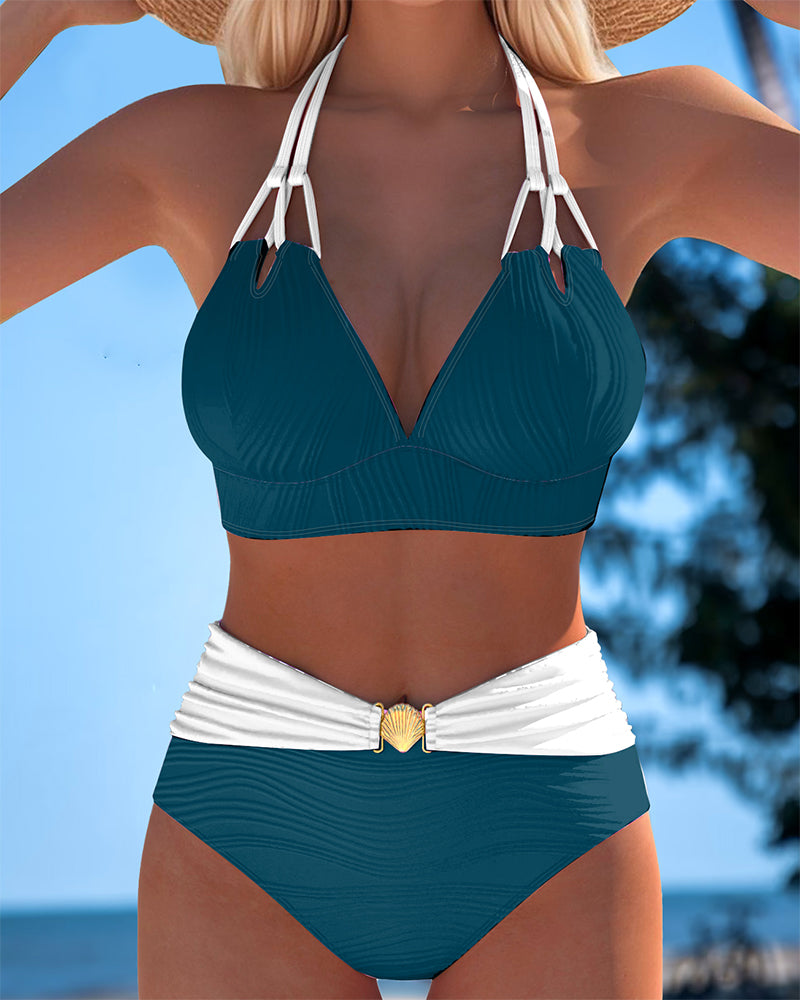 Rosa - Elegante conjunto de bikini con soporte