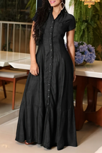 Hera | Vestido comprido de ganga