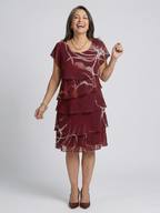 Alani | Vestido pelo joelho com padrão abstrato harmonioso