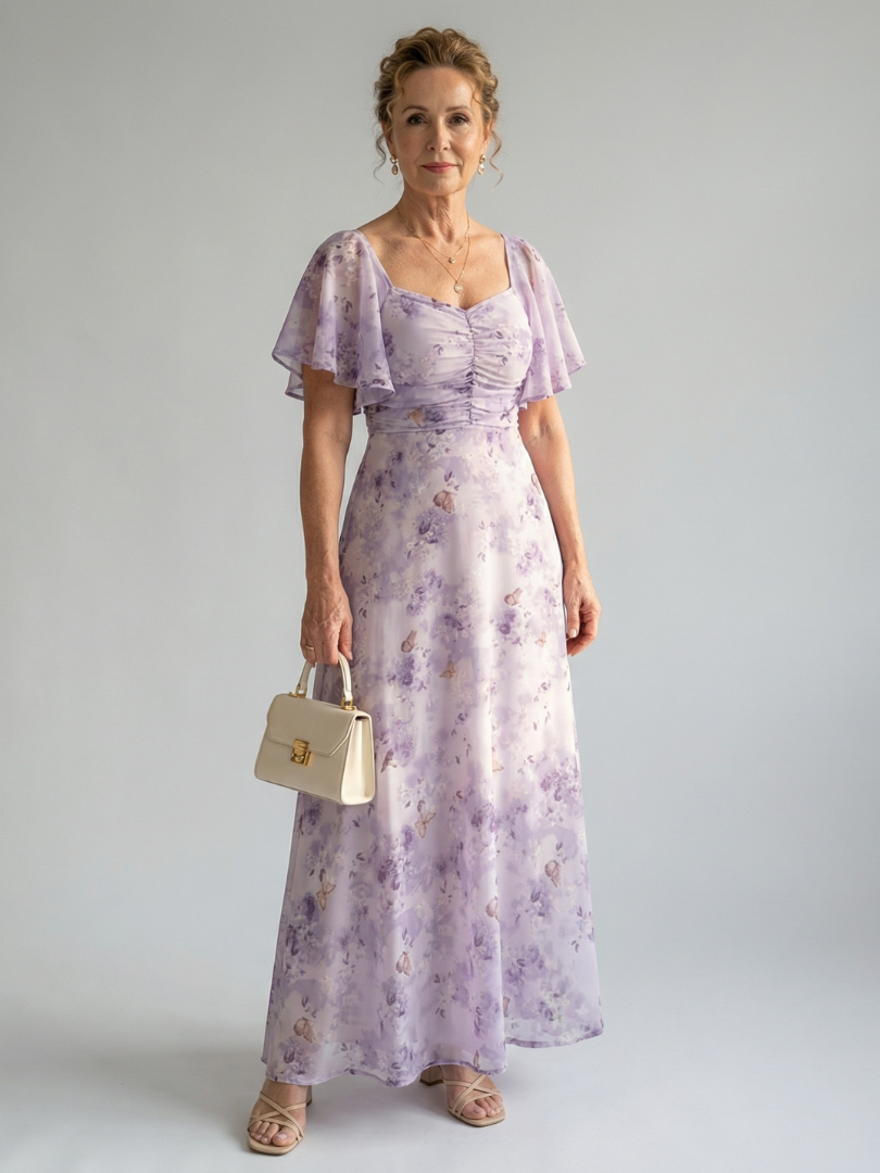 Vaelis | Vestido midi com mangas esvoaçantes