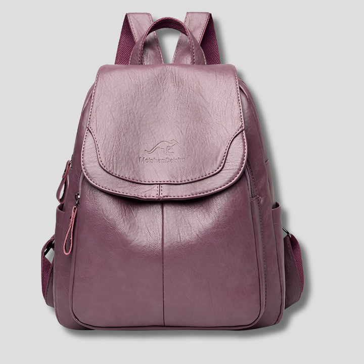Nora | Women Embossed Leather Backpack With Concealed Zip