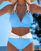 Rosa - Elegante conjunto de bikini con soporte