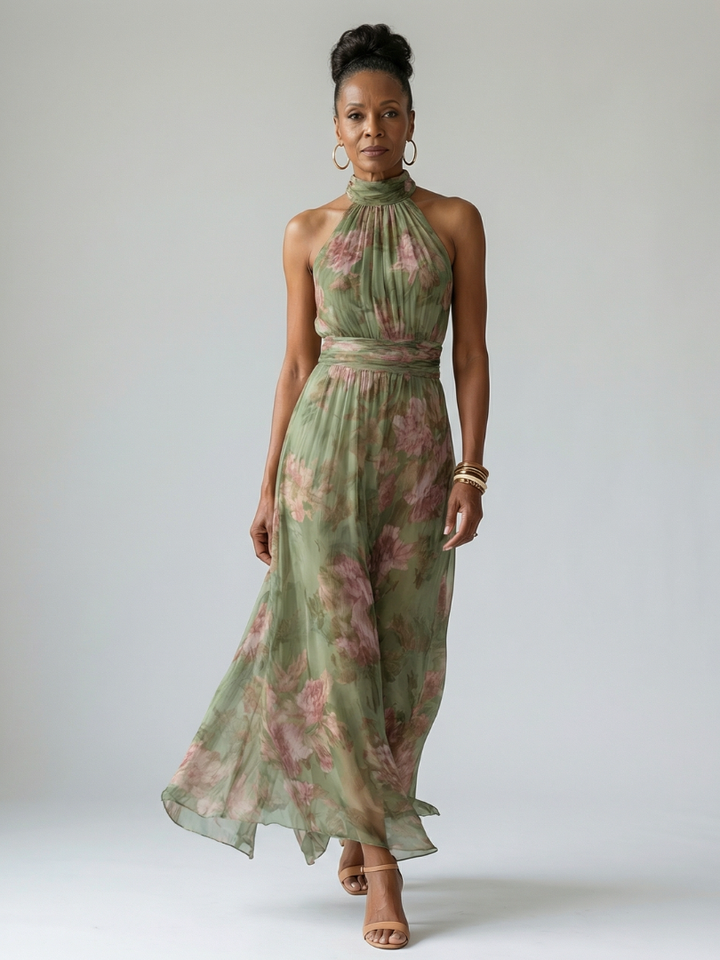Mirelle | Vestido Midi Halter Franzido