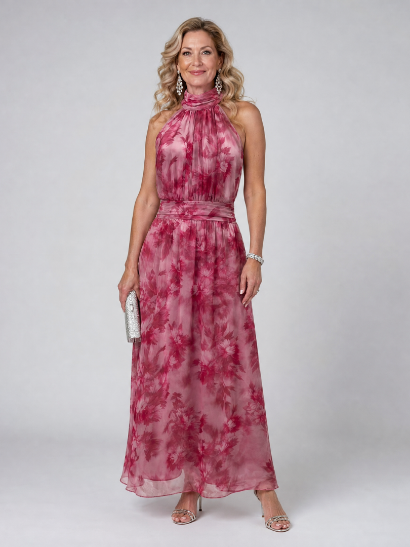 Avien | Vestido midi suave com decote halter