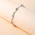 Elegant Wavy Purple Synthetic Zirconia Bracelet