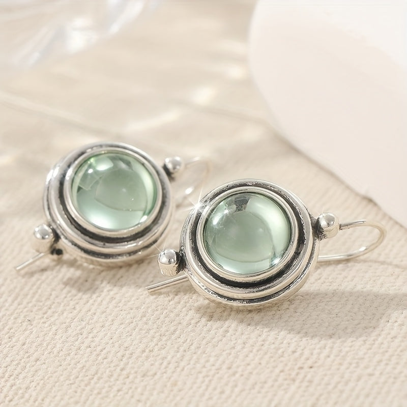 Bohemian Handmade Green Cubic Zirconia Dangle Earring