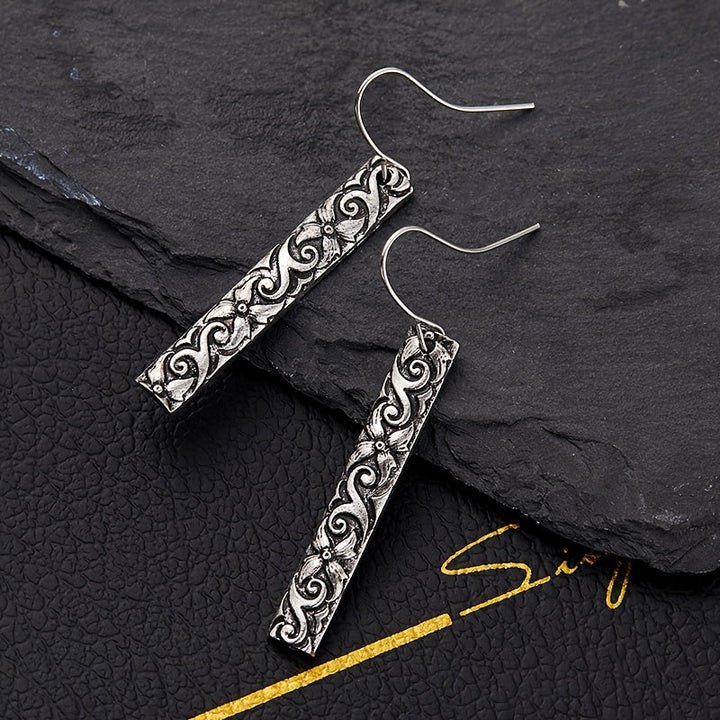 Vintage Boho Bar Pendant Earrings