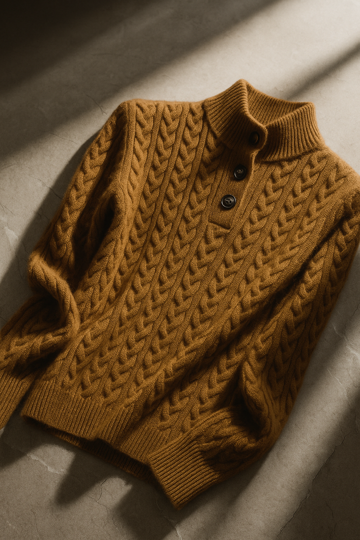 Arden Button-Up Cashmere Sweater