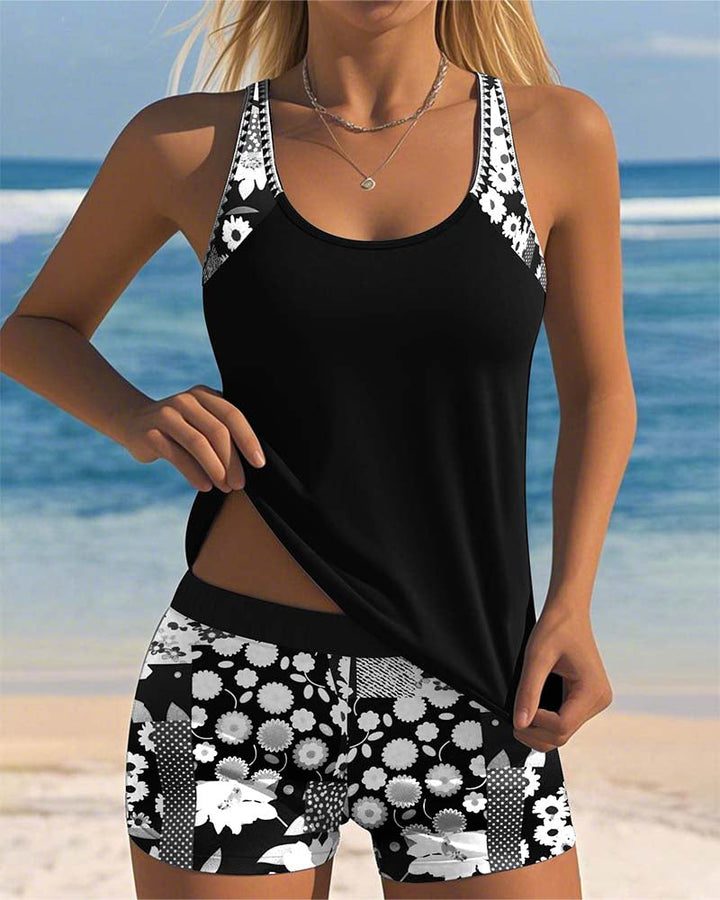 Sabrina | Traje de baño floral de dos piezas con ajuste cómodo para la playa