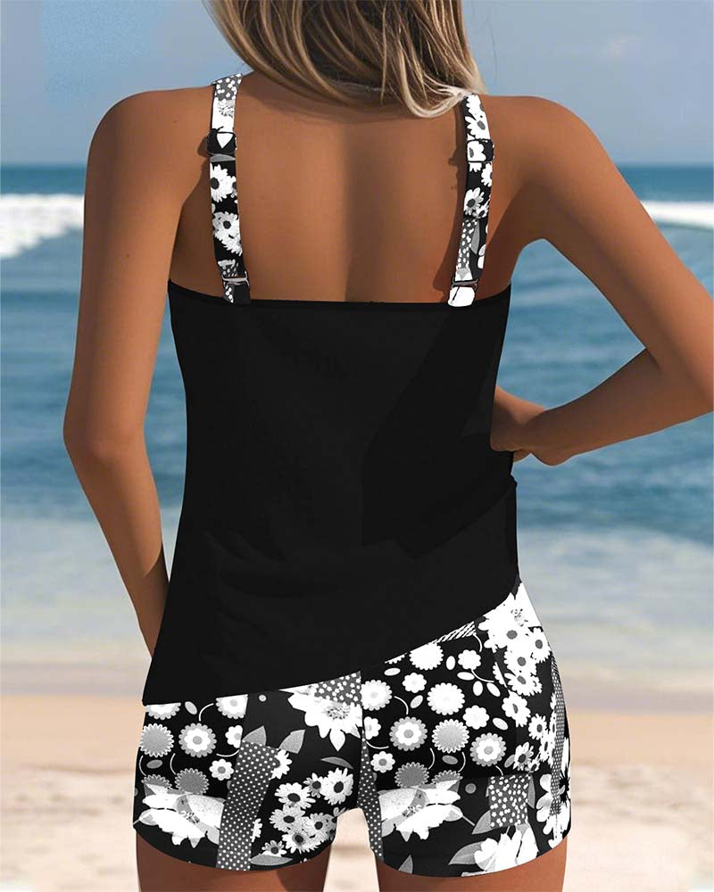 Sabrina | Traje de baño floral de dos piezas con ajuste cómodo para la playa