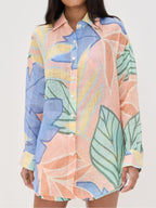 Conjunto de pantalones cortos con estampado de hojas tropicales Diego