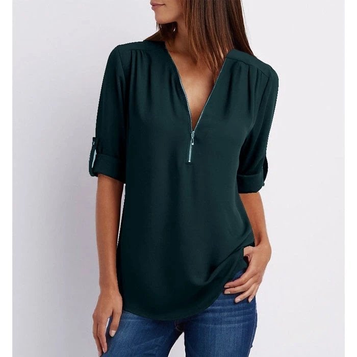 Gwen | Blusa chic con cremallera