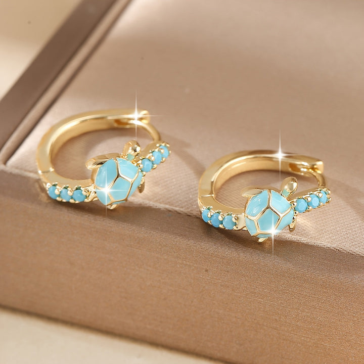 Turquoise Turtle Stud Earrings