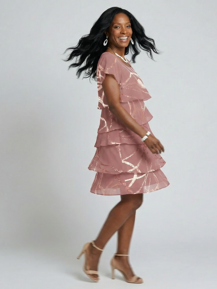Hoku | Vestido hasta la rodilla con diseño abstracto elegante