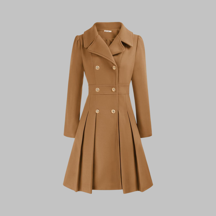 Dami - Classy Double Button Long Sleeve Coat