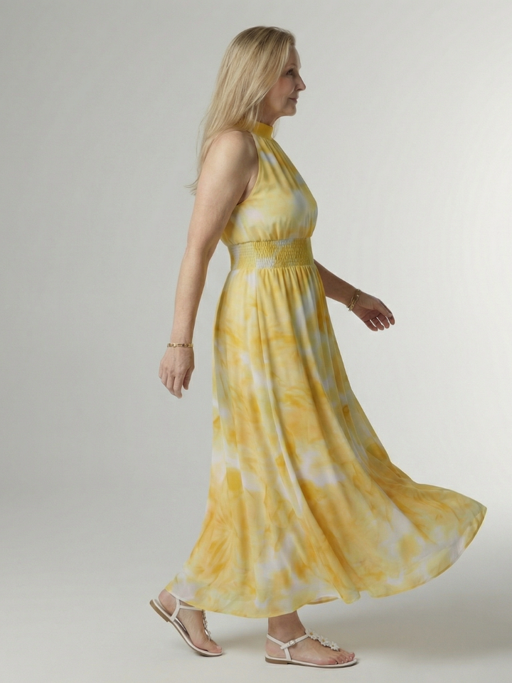 Sylin | Vestido midi con halter fruncido