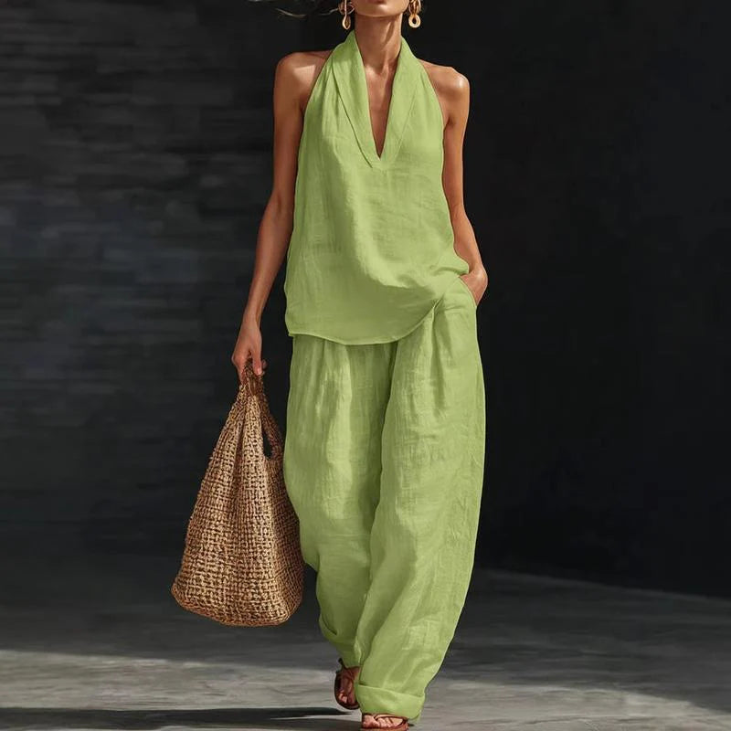 Zoë™ Sleeveless Set with Wide Pants