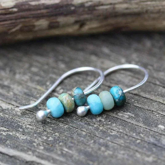 Handcrafted Turquoise Bead Drop Earrings