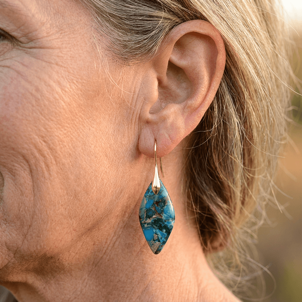 Natural Stone Teardrop Earrings