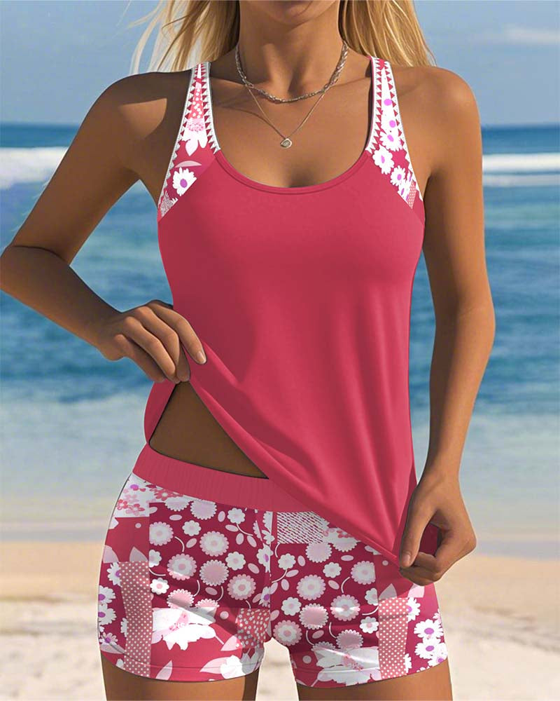 Sabrina | Traje de baño floral de dos piezas con ajuste cómodo para la playa