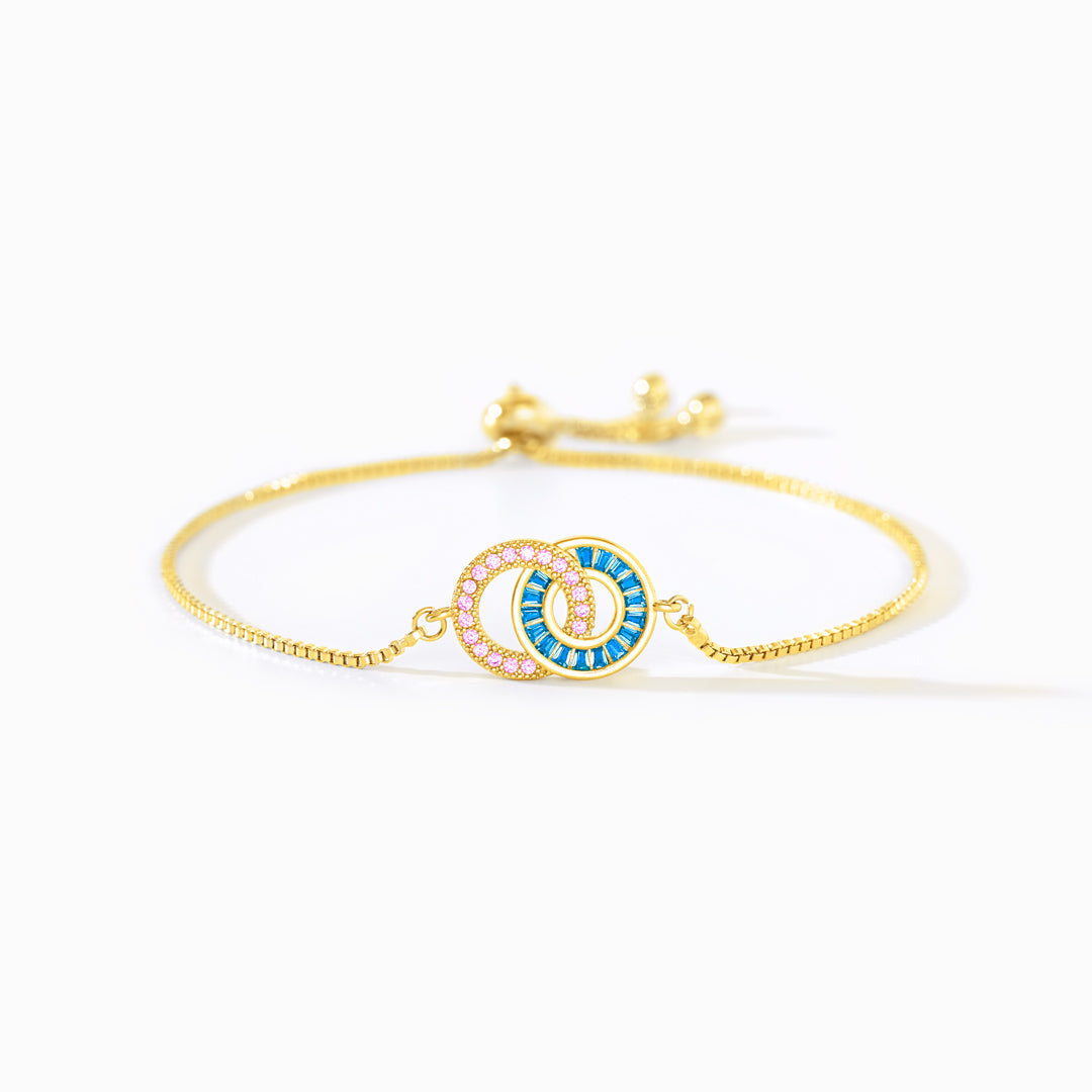 Mother & Daughter Eternal Bond Linking Circles Bracelet