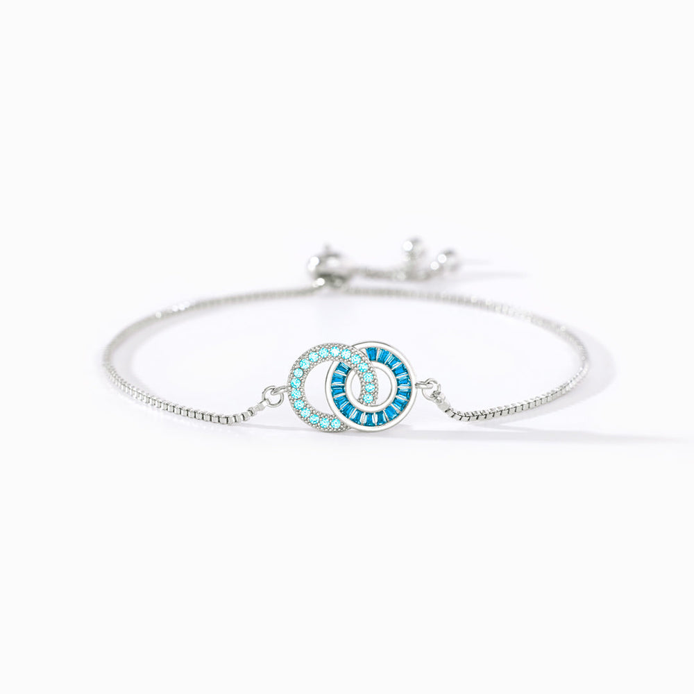 Mother & Daughter Eternal Bond Linking Circles Bracelet